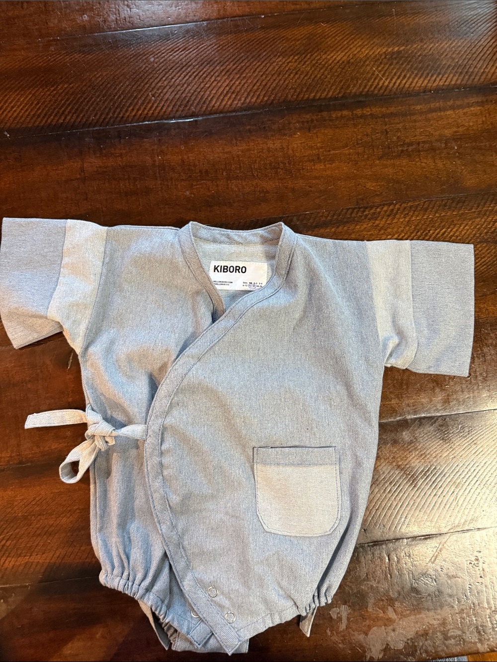 KIBORO - NEW - Light Gray Kids Kimono Onesie